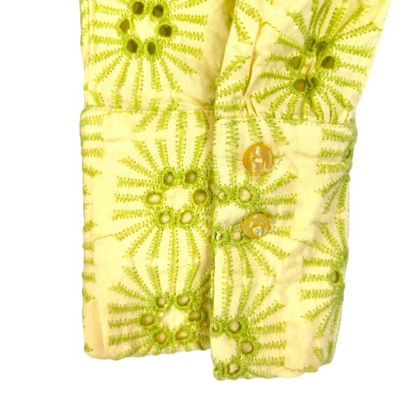 Zara Embroidered Openwork Puff Sleeve Peplum Top Size Small - Picture 9 of 13